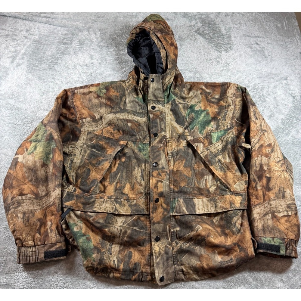 WFS World Famous Sports‎ Camo Hooded Jacket Mens Large WK524 Hunting